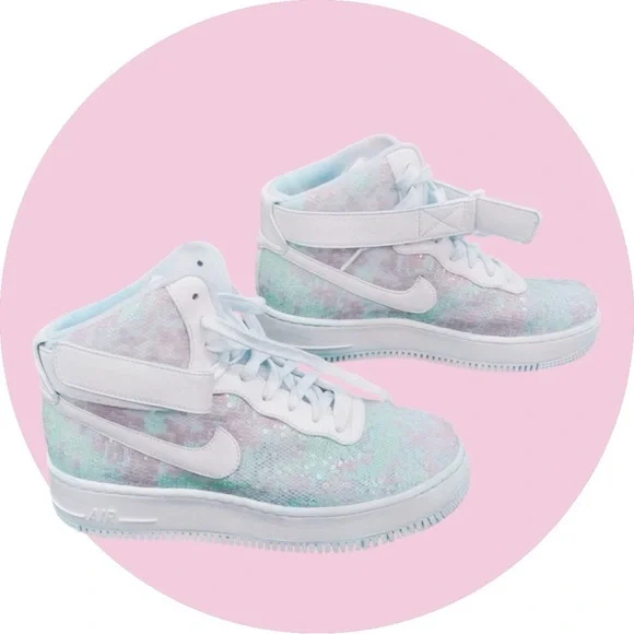 🤩 NIKE Air Force 1 Upstep Hi LX 'Sequin Fabric’ 9.5 US Women’s- LIMITED EDITION🤩 - Picture 6 of 13